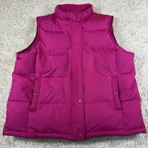 VTG. Gap Fuschia Pink Down Puffer Vest‎ Missing Hood Women's Large